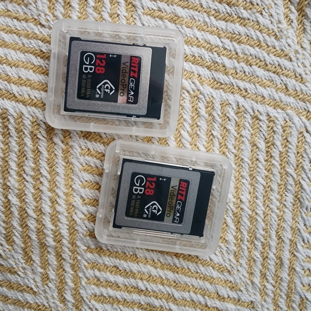 2 brand new RITZ GEAR VideoPro CFExpress Type B 128GB Card (1550/550 R/W)